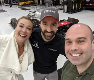 Bobby Laurie and Nikki Noya with James Hinchcliffe