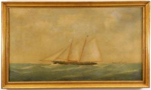 Oil on canvas maritime ship painting attributed to Thomas Buttersworth (English, 1768-1842). Estimate: $1,000-$2,000.