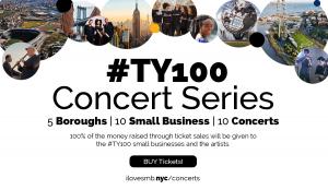 I Love NYC SMB #TY100 Concert Series Artists, Boroughs Graphic Mashup