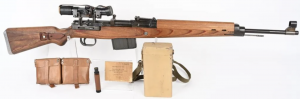 Walther World War II German K43 semiautomatic rifle, caliber 8X57, manufactured in 1945. Extremely fine condition, matching numbers. Estimate $8,000-$12,000