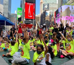 NYC Reopening Celebration in Times Square with NYPD and Metro World ...