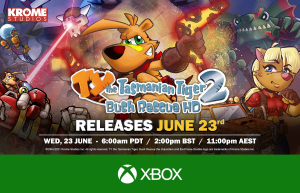 TY the Tasmanian Tiger 2: Bush Rescue HD launches June 23rd on Xbox One