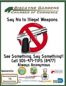 The Biscayne Gardens Chamber will hold a Press Conference at: a copy of the image on the yard sign