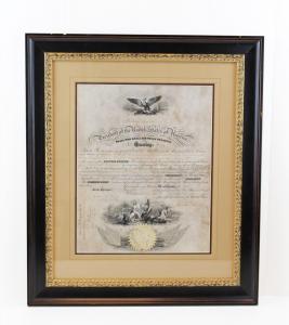 Civil War-dated naval appointment boldly signed by President Abraham Lincoln and promoting William T. Plant to Assistant Surgeon in the U.S. Navy (est. $6,000-$7,000).