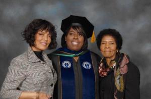 Dr. Taylor with, left to right, sister, Shay, and mother, Mary,