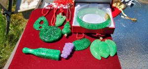 A sampling of the collection of precious hand carved jadeite jewelry contained in the hidden treasure.