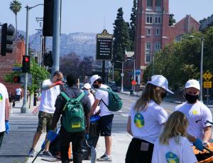 With restrictions lifted and the summer about the begin, the Church of Scientology organized a neighborhood cleanup to make Hollywood more inviting to visitors and local residents.