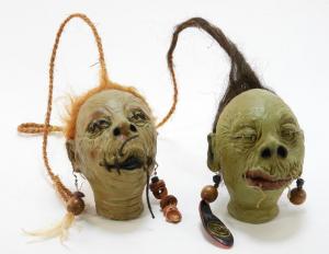 Two prototype shrunken heads from Universal Studios’ Wizarding World of Harry Potter theme park, made circa 2015. Estimate: $800-$1,200.