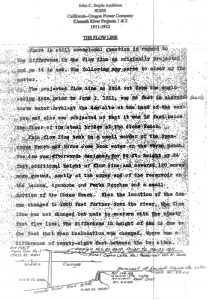 J.C. Boyle narrative and drawing showing a naturally formed 31-foot-tall lava dam and lake