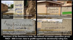 With the Iranian regime’s new president Ebrahim Raisi taking office on Thursday, the mullahs are trying to intensify repression in the society 9 August, 2021 - Members of the Resistance Units, the network of Iranian opposition group PMOI - MEK in Iran, take to graffiti against the dictatorship ruling Iran.2