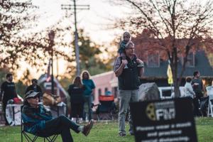 people gather in the park to watch outdoor films