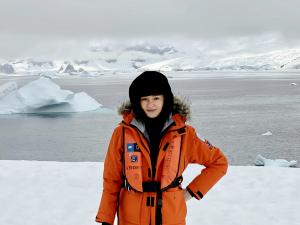 Portrait of Paola Marzotto on site- Antarctica January 2020