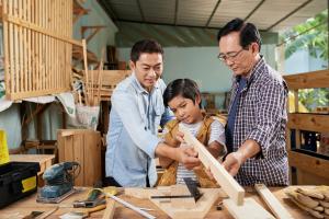 This image is of members of an Asian-American family business