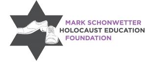 Mark Schonwetter Holocaust Education Foundation logo of Jewish Star with Shoes in center