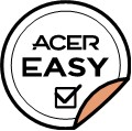 A circular element which shows the Acer Easy promise to clients.