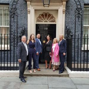 Photo outside 10 Downing Street of the Socially Homes Team
