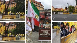 September 29, 2021 - Stockholm Freedom-loving Iranians, supporters of the People’s Mojahedin Organization of Iran(MEKPMOI), gathered outside the court of the executioner Hamid Noury.