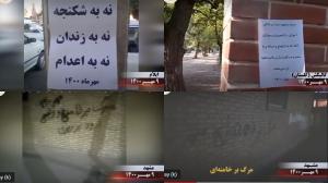 October 3, 2021 - Galikesh (Golestan) - “Hail to the defiant students and youths against the suppression of the mullahs’ regime”. Mashhad - “Down with Khamenei”. Mashhad - “Down with Khamenei & Raisi, hail to Rajavi”.