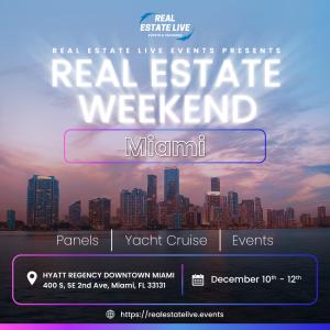 Real Estate Weekend in Miami is a series of networking events, panels, and a yacht cruise for Real Estate professionals and investors.