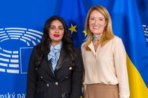 Yemeni Female leader Dr wesam Basindawa meets EU high officials to highlight the Humanitarian crisis in Yemen 1