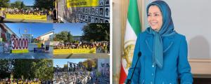 October 10, 2021 - Maryam Rajavi: The Iranian people demand the international prosecution of Khamenei, Raisi, [regime Judiciary Chief Gholam-Hossein] Eje'i, and other henchmen responsible for massacres and murders in Iran.
