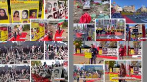 October 10, 2021 - On the occasion of the International Day against the Death Penalty, on October 8 and 9, freedom-loving Iranians and supporters of the People's Mojahedin Organization of Iran (PMOI/MEK) condemned human rights violations and increasing ex