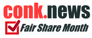 CONK! News logo for "Fair Share Month"