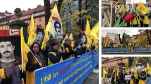 October 21, 2021 - in front of the court of the executioner Hamid Noury, the opening reading of the rally was read by Ms. Sima Mirzaei from the family of the 1988 massacre victims. Fourteen members of Ms. Mirzaei family were executed by the mullahs’ regim