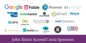 Logos of AccessU 2022 Sponsors.
