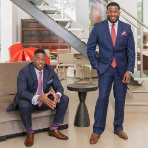 Twin brothers and owners of Sterling Staffing Solutions, Stephen Levi Carter, MBA (left) and Dr. Sterling L. Carter (right) are awarded the BBB Winner of Distinction Award 2021.
