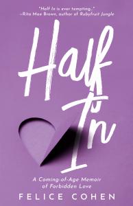 Purple book cover with title Half In