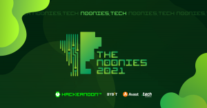 The Noonies 2021 logo on a green background with Avast, Bybit, and Dottech logos included