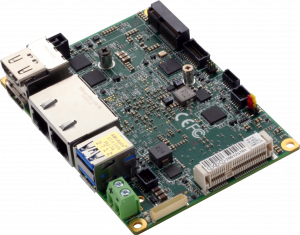 AAEON, an industry leader in embedded solutions, announces the latest addition to its lineup of compact PICO-ITX boards, the PICO-EHL4 Image shows the PICO-EHL4 at a top-front view, displaying the I/O ports which include dual Gigabit Ethernet.