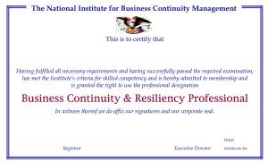 Business Continuity Professional Certification