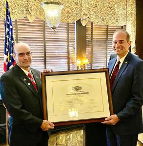 Retired U.S. Air Force Lieutenant Colonel Thomas Cronin was sworn in as the Massachusetts Selective Service State Director by U