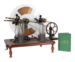 J&H Berge Makers, New York, electrostatic machine, circa 1880, in original condition, plus a rare copy of The Treatment of Nervous and Rheumatic Affections by Static Electricity by Dr. A. Arthius, translated from the French by J.H. Etheridge, 1874 (estima