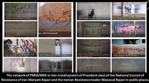 November 11, 2021 - The network of PMOI/MEK in Iran install posters of President-elect of the National Council of Resistance of Iran (NCRI) Maryam Rajavi and the Iranian Resistance leader Massoud Rajavi in public places.