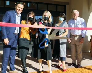 Managing Partner Troy Bourne with Chief Operating Officer Darolyn Jorgensen, The Orchards Healthcenter Administrator Kelly Conk, Reata Glen Executive Director Suzanne Nasraty, and Rancho Mission Viejo Chairman Tony Moiso.