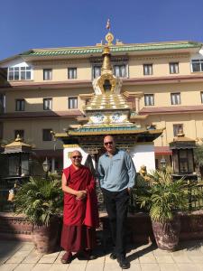 Doug Morrione (Director) with Khenpo Dr Ngawang Jorden, Ph.D. – Principal, International Buddhist Academy (IBA), Kathmandu, Nepal