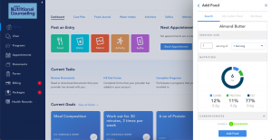 Users of Healthie can find and log foods, using the Edamam Food Database API.