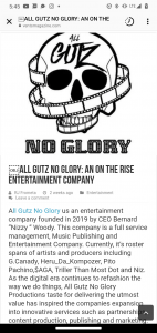 All Gutz No Glory Productons LLC. Is one of America’s leading entertainment companies