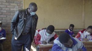 Mr. Ramodike facilitating lessons in one of his classes in Makgongoana Secondary school, Limpopo.