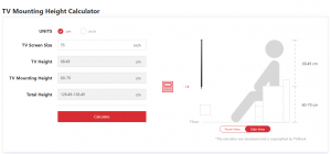 tvsbook TV mounting height calculator