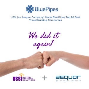 USSI-Aequor in Top 20 BluePipes 2022 Best Travel Nursing Companies