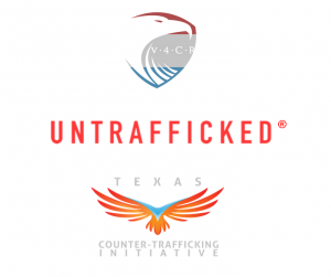 Untrafficked Logo, Veterans For Child Rescue Logo and Texas Counter-Trafficking Initiative