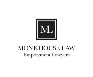 Black Square with white Lettering reading "ML", Monkhouse Law written underneath.