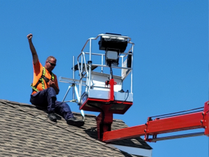 Jon Wills proudly salutes first Jersey Shore installation of state-of-the-art lightning detection system