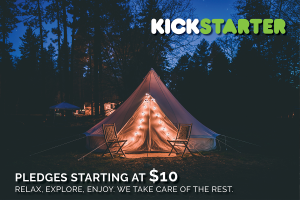 Nightlife couldn’t be more exclusive with a spacious luxury bell tent with outside lights - glamping for everyone.