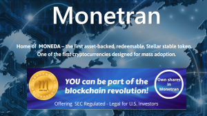 The management of Monetran LLC has announced that they have successfully launched the first stage of their global fintech project