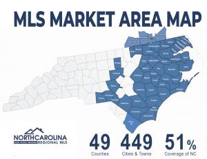 NC State Map of NCRMLS coverage